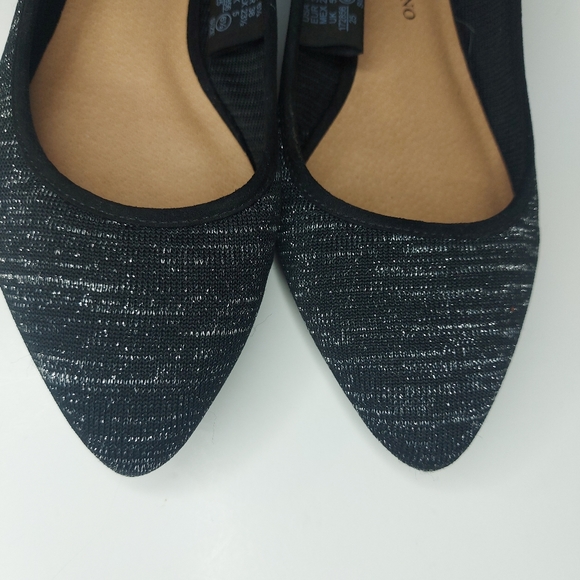 Christian Siranio Black & Silver Point Toe Flats - Picture 8 of 10